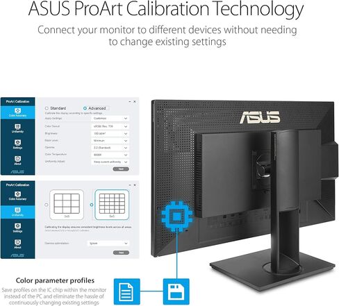 شاشة Asus ProArt PA329C مقاس 32 بوصة 4K (3840 × 2160) HDR10 Displayhdr600 100% Adobe RGB IPS Eye Care DisplayPort USB Type-C HDMI، أسود (متجدد) in Kuwait