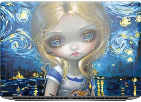ملصق Skinit للكمبيوتر المحمول متوافق مع HP ZBook Fury 16 G10 - الفنانة المرخصة رسميًا Alice in Van Gogh Starry Night من تصميم Jasmine Becket-Griffith in Saudi Arabia
