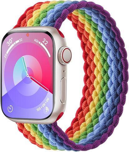Compatible with Kids Apple Watch Band 38mm 40mm 41mm 42mm 44mm 45mm 46mm, Boys Girls Stretchy Braided Nylon Solo Loop Band for iWatch Series 11 10 9 8 7 6 5 4 3 2 1 SE3 SE2 SE in Saudi Arabia