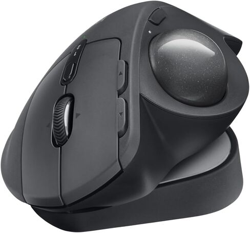 Logitech MX Ergo S Advanced Wireless Trackball Mouse, USB-C Rechargeable Wireless Ergonomic Mouse with Bluetooth and Encrypted Dongle, 6 Programmable Buttons, for PC/Mac in Saudi Arabia