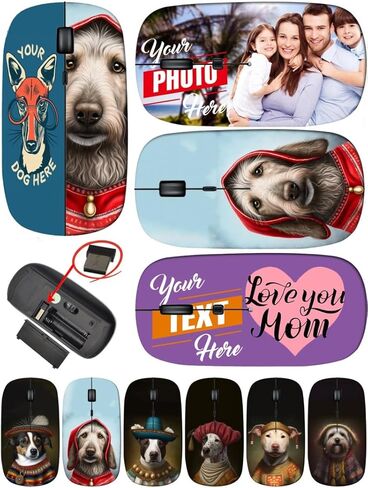 maizi Custom Wireless Mouse for Desktop Computer PC Chromebook Notebook, Mice for 10190512 Chihuahua and Three p 2.4G USB Receiver Lightweight Printed in USA in Saudi Arabia