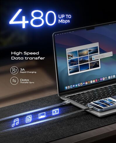 كابل USB C شحن سريع 3A [عبوة من قطعتين بطول 6 أقدام]، كابل USB A إلى USB C، سلك شاحن USB مضفر متين للغاية إلى USB C متوافق مع iPhone 17 16 15 Pro Max وSamsung Galaxy S10 وLG والمزيد - أسود in Kuwait