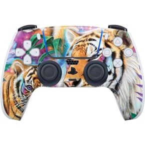 ملصق Skinit المخصص للألعاب متوافق مع وحدة تحكم PS5 - مرخص رسميًا من Daydream Galaxy Tigers من Sheena Pike Design in Kuwait