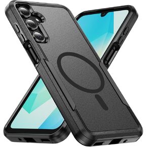 حافظة هاتف Samsung Galaxy A17 5G، [متوافقة مع Magsafe] [تم اختبار السقوط من الدرجة العسكرية] حافظة هاتف واقية متينة مغناطيسية مقاومة للصدمات - 6.7 بوصة (أسود) in Kuwait