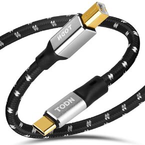 كابل TODN USB-B إلى USB-C مع معالج OFC مُحسن، كابل طابعة Audiophile إلى USB C للهاتف/الكمبيوتر اللوحي/الكمبيوتر المحمول إلى DAC/بطاقة الصوت (3 أقدام/1 متر) in Kuwait