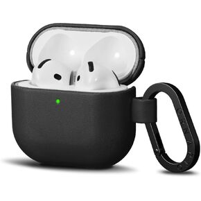 ORNARTO متوافق مع حافظة AirPods 4، غطاء جلد نباتي واقي بالكامل لجهاز AirPods الجيل الرابع (2024)، شاشة LED أمامية مرئية، بني كراميل in Kuwait