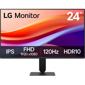 LG 24U411A-B شاشة كمبيوتر 24 بوصة عالية الدقة (1920 × 1080) IPS، 120 هرتز، HDR10، وضع القارئ، آمن للوميض، HDMI، قاعدة حامل نحيفة، أسود (متجدد) in Kuwait