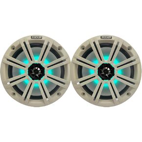 مكبرات صوت كيكر 8 بوصة 300 وات بحد أقصى للطاقة البحرية OEM بديلة RGB متعددة الألوان LED محورية (زوج) مع شبكات بيضاء in Kuwait