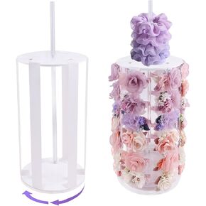 cherrboll Rotating Hair Bows Holder Stand, Headbands Organizer with Hooks, Scrunchies Claw Clips Rack Display, Hair Accessories Storage Nursery Room Decor for Baby Toddler Girls in Kuwait