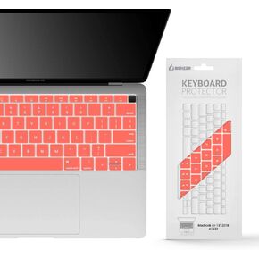 غطاء لوحة المفاتيح iBenzer MacBook Air 13 بوصة A1932، غطاء لوحة المفاتيح من السيليكون من سلسلة Macaron لأحدث إصدار MacBook Air 13 بوصة Retina 2018 مع معرف اللمس، أسود MKC07BK B in Kuwait