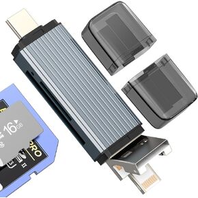 قارئ بطاقة SD لهاتف Iphone USB C Micro USB Lightning محول (4in3) عصا الذاكرة ملحقات الكاميرا الرقمية نوع محول المنفذ TF Macbook هاتف تخزين لجهاز Ipad Mini Air خارجي للصور محول Android in Kuwait