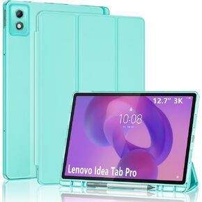 حافظة ProCase الذكية لجهاز Lenovo Idea Tab Pro 12.7 بوصة 2025 مع حامل قلم، غطاء تابلت واقٍ ثلاثي الطي وغطاء خلفي شفاف يدعم الاستيقاظ/النوم التلقائي - أسود in Kuwait