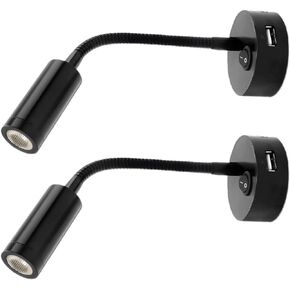 Black Rv USB Light with Flexible Gooseneck, Led Lamp for Reading, 6000-6500K Cool White, Metal Casing, Ideal for Boats & Vehicles in Kuwait