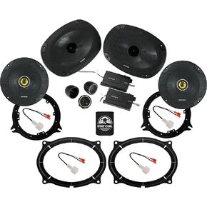 مكبرات صوت KICKER مقاس 6 × 9 و6.5 بوصة لمجموعة ترقية Nissan Frontier 2022-2024 - زوجان من سلسلة CS مع محولات وحزام، ومكبر صوت السيارة الأمامي والخلفي CSS69، 46CSS694 & CSC693، 46CSC654 in Kuwait