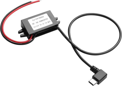 DC 12V/24V to 5V USB C Step Down Converter Power Adapter,3A 15W Type-C Right Angle Buck Module Step Down Voltage Regulator Power Converter Adapter with LCD TV,LED;Interphone(90Degree) in Saudi Arabia