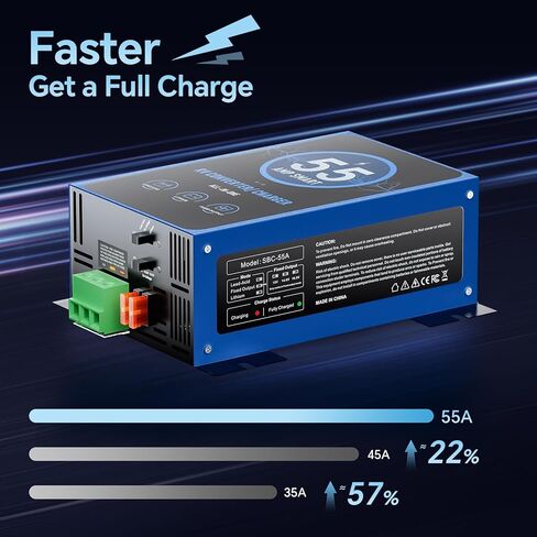 RV Power Converter 55Amp, RV Converter 120V AC to 12V DC, Compatible with Lithium and Lead Acid Battery, 3 Stage Smart Battery Charging 13V to 16.5V Adjustable, Easy to Install in Saudi Arabia