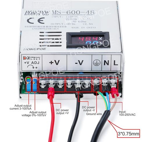 600W 0-36V16A DC تحويل التيار الكهربائي، محول صناعي PSU AC إلى DC 0-36V محول محول لشريط ضوء LED CCTV كاميرا راديو مكبر الصوت CNC طابعة ثلاثية الأبعاد (MS-600V36V16A) in Kuwait