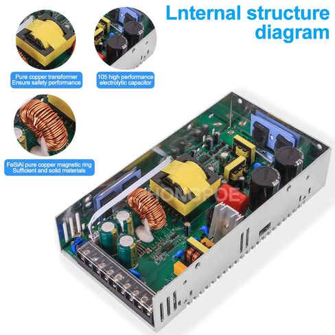 600W 0-36V16A DC تحويل التيار الكهربائي، محول صناعي PSU AC إلى DC 0-36V محول محول لشريط ضوء LED CCTV كاميرا راديو مكبر الصوت CNC طابعة ثلاثية الأبعاد (MS-600V36V16A) in Kuwait