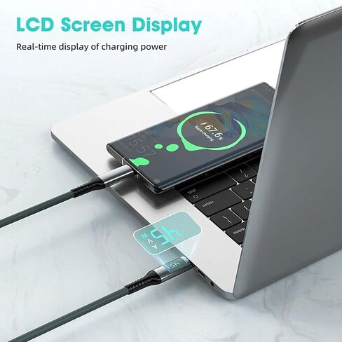 كابل USB C إلى USB C بقدرة 240 واط مع شاشة LED، كابل USB 4.0 من النوع C إلى النوع C للشحن السريع لنقل البيانات مع عرض نقل بيانات فيديو 8K 60 هرتز 40 جيجابت في الثانية متوافق مع الهاتف الذكي Macbook iPad in Kuwait