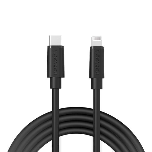 Naztech Lightning Cable Charger - Durable, Rounded, 12ft Fast Charge USB-C to MFi Certified Lightning Cable Compatible with iPhone, iPad, and More - Super Fast Charging Cord - Black in Kuwait