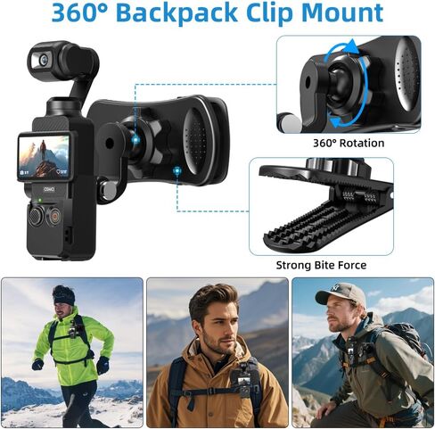 مجموعة ملحقات SUREWO 4 في 1 DJI Osmo Pocket 3 ملحقات، حزام تثبيت سريع الفك على الصدر/حزام رأس سريع الفك/ حزام معصم دوار 360 درجة/ حامل مشبك سريع مع محول توسيع (مجموعة 1) in Kuwait