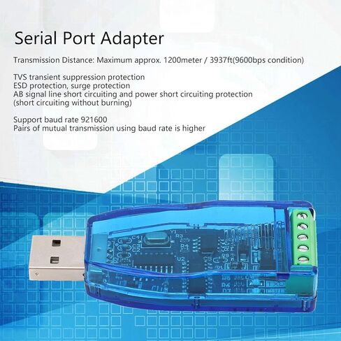 Bidirectional Half Duplex Serial Adapter USB to RS485 Serial Port Converter Adapter Cable ABS Blue Auto Direction Switch TXD RXD Indicator Pure Hardware (USB to RS485) in Saudi Arabia