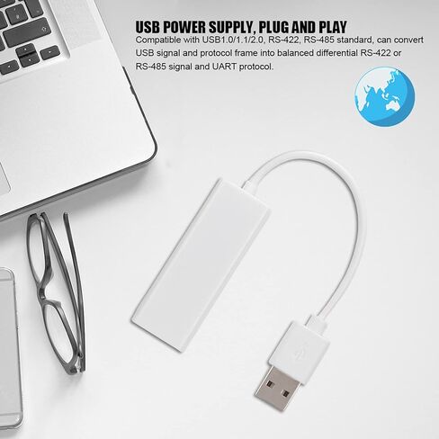 plplaaoo Industrial Grade USB to RS485 RS422 Converter Adapter with RJ45 Interface Protection USB to 485 Adapter for Industrial Automation Networking Black White 4.33 x 2.76 x 0.39 inches in Saudi Arabia