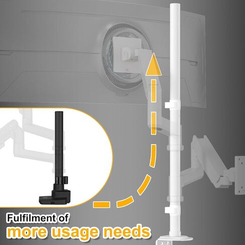 PUTORSEN Universal VESA Pole Mount for 17"- 32" Screens,Fits 1.38-Inch Diameter Pole and Steel Extra Tall 32 Inch 2-Section Monitor Stand Pole - with Mounting Base in Kuwait