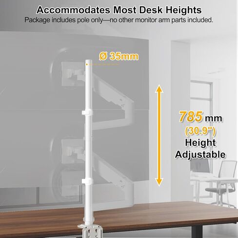 PUTORSEN Universal VESA Pole Mount for 17"- 32" Screens,Fits 1.38-Inch Diameter Pole and Steel Extra Tall 32 Inch 2-Section Monitor Stand Pole - with Mounting Base in Kuwait