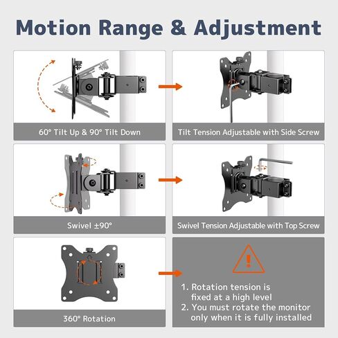 PUTORSEN Universal VESA Pole Mount for 17"- 32" Screens,Fits 1.38-Inch Diameter Pole and Steel Extra Tall 32 Inch 2-Section Monitor Stand Pole - with Mounting Base in Kuwait