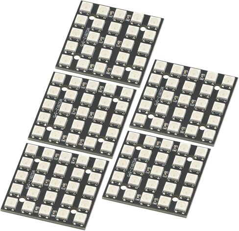 5Pcs WS2812B 5X5 5050 RGB LED Full Color Driver 25 Bit Color Lamp Development Board,LED Matrix Integrated Drive Drivers Board LED Module for Arduino Project in Saudi Arabia