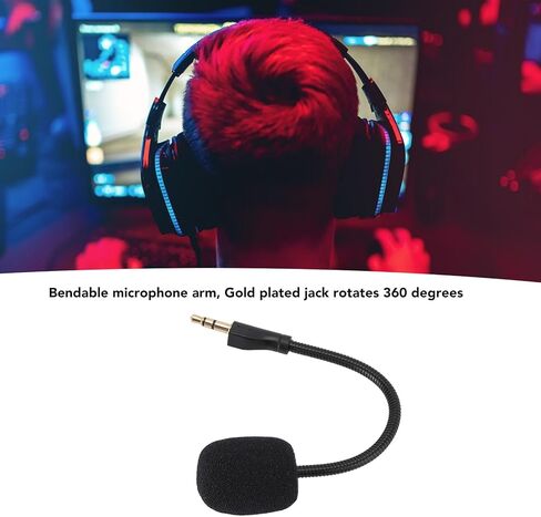 استبدال الميكروفون - ذراع ميكروفون للألعاب قابل للفصل مقاس 3.5 مم لسماعات الألعاب G PRO/PRO X بدون أسلاك، وميكروفون الألعاب المانع للضوضاء مع غطاء إسفنجي in Kuwait