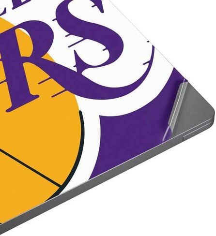 Skinit Laptop Decal Skin Compatible with Universal Laptop 14in (11.4 x 8.2in) - Officially Licensed NBA Los Angeles Lakers Large Logo Design in Saudi Arabia