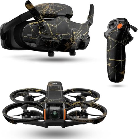 غلاف الطائرة بدون طيار متوافق مع حزمة DJI Avata 2 (2024) - رخام ذهبي أسود - غطاء لاصق واقٍ من الفينيل 3M ممتاز - سهل الاستخدام | صُنع في الولايات المتحدة الأمريكية بواسطة MightySkins in Kuwait