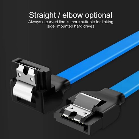 SATA 3.0 Data Cable SATA 3.0 90 Degree Hard Disk Drive Signal Cable Wire 15.7in/19.68in Compatible for SATA HDD SSD etc in Kuwait