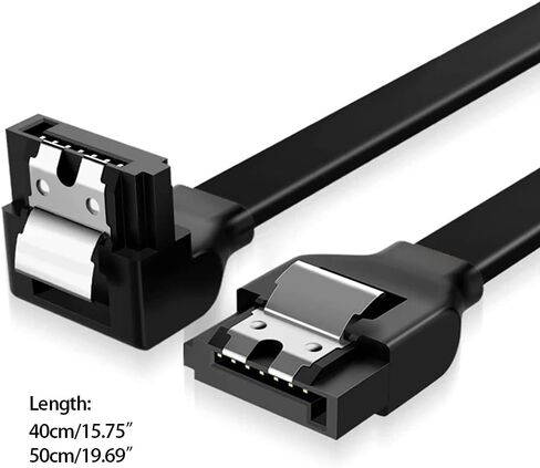 SATA 3.0 Data Cable SATA 3.0 90 Degree Hard Disk Drive Signal Cable Wire 15.7in/19.68in Compatible for SATA HDD SSD etc in Kuwait