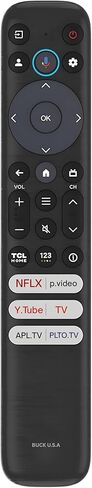 استبدال جهاز التحكم عن بعد RC813 TCL - سهولة الإعداد، الأشعة تحت الحمراء + بلوتوث، مفاتيح الاختصار - استبدال جهاز التحكم عن بعد العالمي لتلفزيون TCL لتلفزيون Google وAndroid (سلسلة QM8، QM7، S5، S4، S3، Q7، Q6، Q5) in Kuwait
