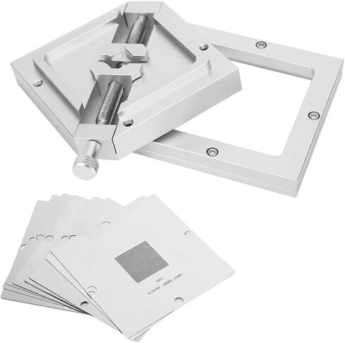 BGA Reballing Rework Station Universal Aluminum Alloy Diagonal Template Stencil Welder Kits for Computer CPU Phone DIY Enthusiasts HT90 in Saudi Arabia