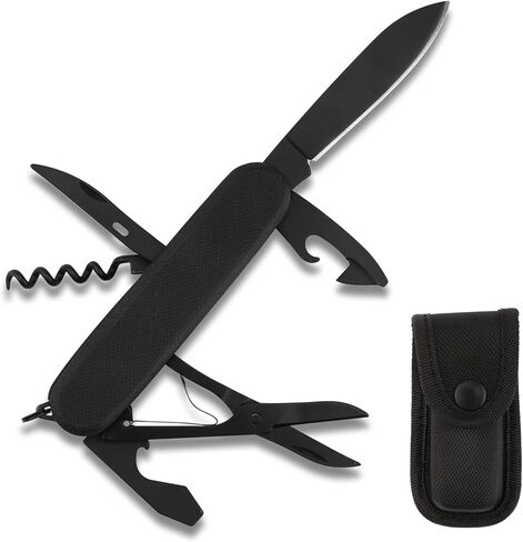 سكين جيب متعدد المهام 7 في 1، سكين متعدد المهام من الفولاذ المقاوم للصدأ مع مقص، فتاحة زجاجات، فتاحة علب، مفتاح، سكين، شفرة، سكين جيب متعدد الأدوات للتخييم في الهواء الطلق، صيد الأسماك، البقاء على قيد الحياة، المشي لمسافات طويلة in Kuwait