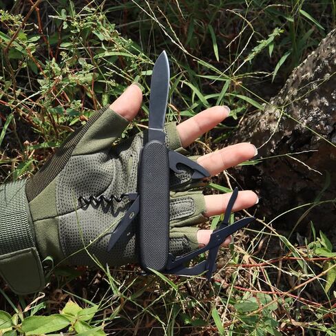 سكين جيب متعدد المهام 7 في 1، سكين متعدد المهام من الفولاذ المقاوم للصدأ مع مقص، فتاحة زجاجات، فتاحة علب، مفتاح، سكين، شفرة، سكين جيب متعدد الأدوات للتخييم في الهواء الطلق، صيد الأسماك، البقاء على قيد الحياة، المشي لمسافات طويلة in Kuwait