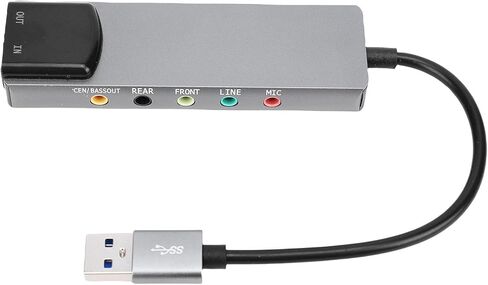 7.1 USB Surround Sound Card, External Sound Card for PC Laptop with SPDIF Digital High Resolution Audio, for Gaming Movies Music in Saudi Arabia