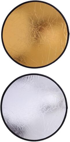 2pcs 30cm 2-in-1 Portable Photography Reflector Silver Gold Mini Foldable Photo Light Reflector for Studio and Outdoor Portrait Lighting in Saudi Arabia