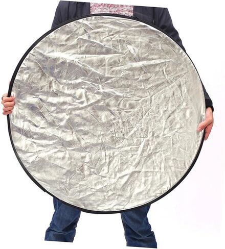 60cm 2-in-1 Foldable Round Reflector Disc Silver Gold Photography Light Reflector Portable for Photo and Video Lighting Accessories in Saudi Arabia