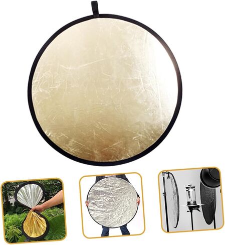 60cm 2-in-1 Foldable Round Reflector Disc Silver Gold Photography Light Reflector Portable for Photo and Video Lighting Accessories in Saudi Arabia