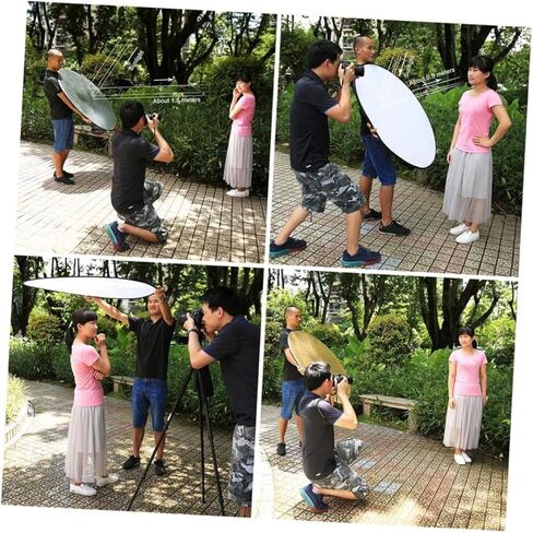 60cm 2-in-1 Foldable Round Reflector Disc Silver Gold Photography Light Reflector Portable for Photo and Video Lighting Accessories in Saudi Arabia