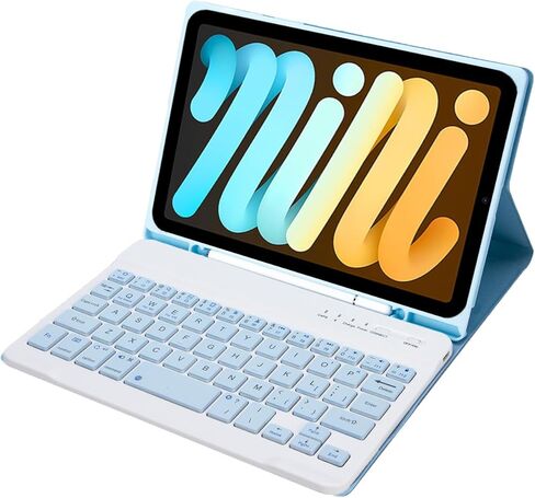 حافظة لوحة المفاتيح الذكية Binguowang لجهاز iPad mini 7th (A17 Pro) 2024 / iPad mini 6th 8.3 بوصة [تدعم 3 أنظمة] مع غطاء لوحة مفاتيح لاسلكية قابل للفصل مغناطيسيًا مع حامل أقلام (وردي) in Kuwait