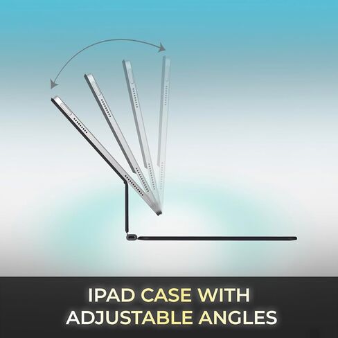 حافظة لوحة مفاتيح بلوتوث Adesso WKB-7020 لجهاز iPad Pro 12.9 بوصة (الجيل الثالث والرابع والخامس والسادس) وiPad Air 13 بوصة (M2/M3)، تصميم ألومنيوم نحيف للغاية مع غطاء مغناطيسي، ومفاتيح تبديل مقصية in Kuwait