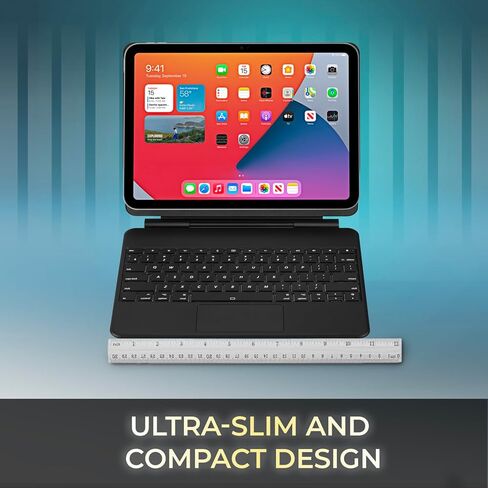 حافظة لوحة مفاتيح بلوتوث Adesso WKB-7020 لجهاز iPad Pro 12.9 بوصة (الجيل الثالث والرابع والخامس والسادس) وiPad Air 13 بوصة (M2/M3)، تصميم ألومنيوم نحيف للغاية مع غطاء مغناطيسي، ومفاتيح تبديل مقصية in Kuwait