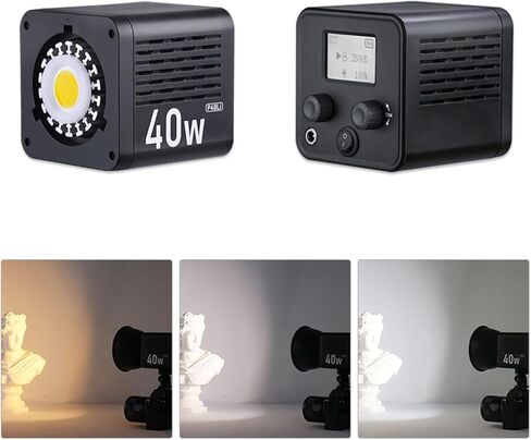 Yoidesu VLOGLITE P40C 40W LED Video Light, Portable COB Photography Light with Adjustable Color Temperature 2500K-6500K, High CRI 95+ for Video and Studio in Saudi Arabia