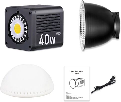 Yoidesu VLOGLITE P40C 40W LED Video Light, Portable COB Photography Light with Adjustable Color Temperature 2500K-6500K, High CRI 95+ for Video and Studio in Saudi Arabia